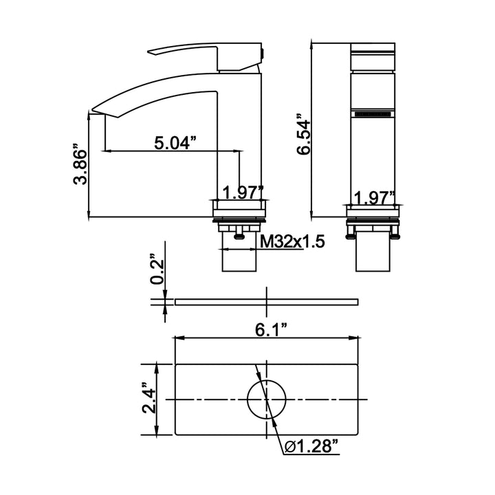 Deck Mounted Single Hole Bathroom Sink Faucet - Modland