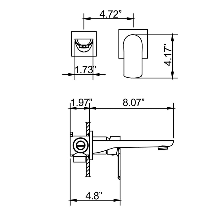 Contemporary Convenience: Single Handle Wall Mount Bathroom Faucet - Modland