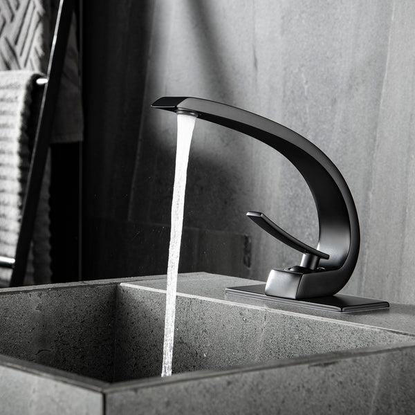 Effortless Elegance: Single Hole Bathroom Sink Faucet with 6-inch Deck Plate - Modland
