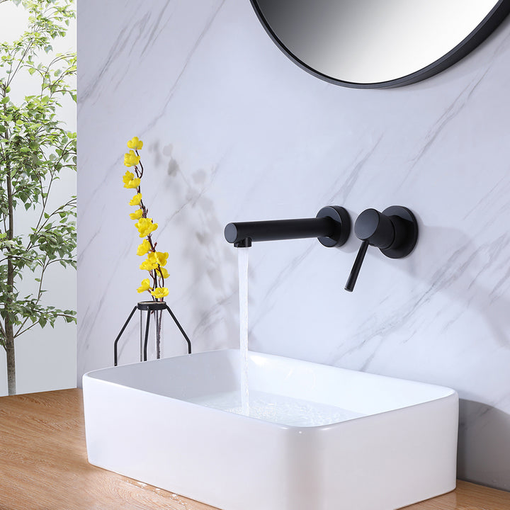 Streamlined Luxury: Single Handle Wall-Mounted Bathroom Faucet - Modland