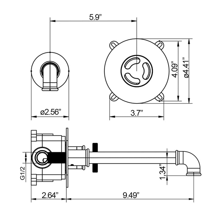 Single-Handle Wall-Mounted Bathroom Faucet for Modern Elegance - Modland