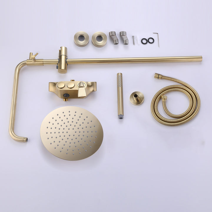 Rain Shower System with Hand Shower & Included Rough-in Valve - Wall Mounted - Modland