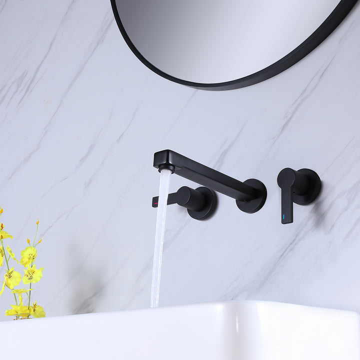Dual-Handle Wall-Mounted Bathroom Sink Faucet for Elegant Bathroom - Modland