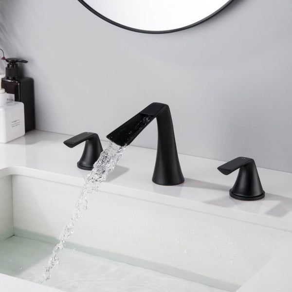 Deck Mounted Dual Handles Widespread Bathroom Faucet - Modland