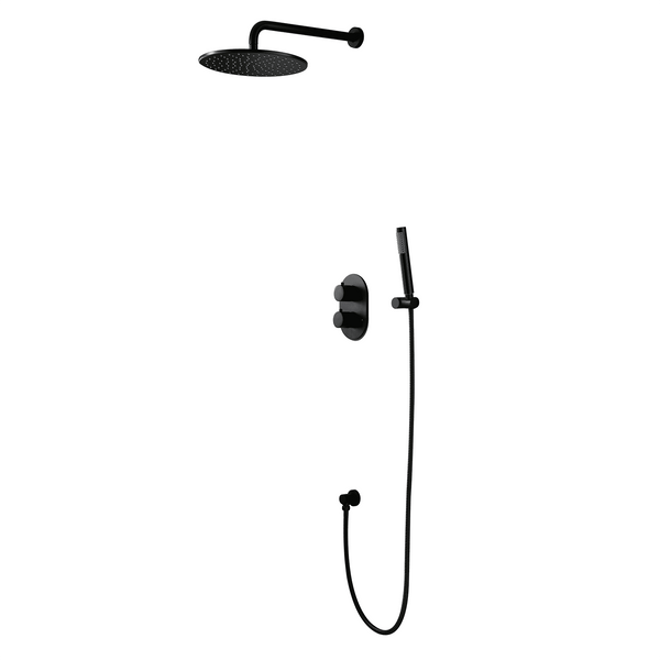 Thermostatic Rainfall Shower System with Hand Shower & Built-In Rough-in Valve