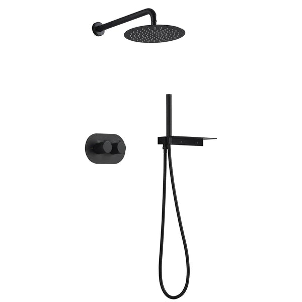 Thermostatic Rain Shower System with Hand Shower-Includes Rough-in Valve