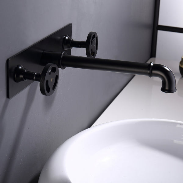 Industrial Chic Wall Mounted Bathroom Sink Faucet - Modland