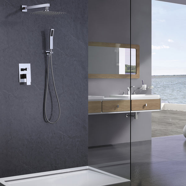 Complete Luxury: Wall-Mounted Pressure Balanced Shower System with Rough-In Valve - Modland