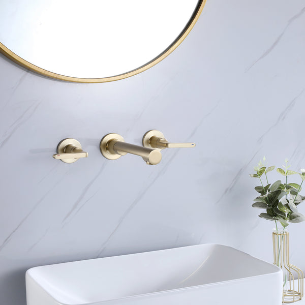 Modern Dual-Handle Wall-Mounted Bathroom Faucet for Elegant Style - Modland