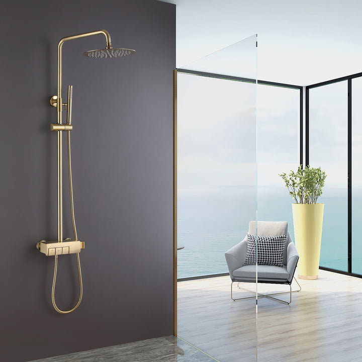 Complete Rain Shower System with Hand Shower-Includes Rough-in Valve - Modland