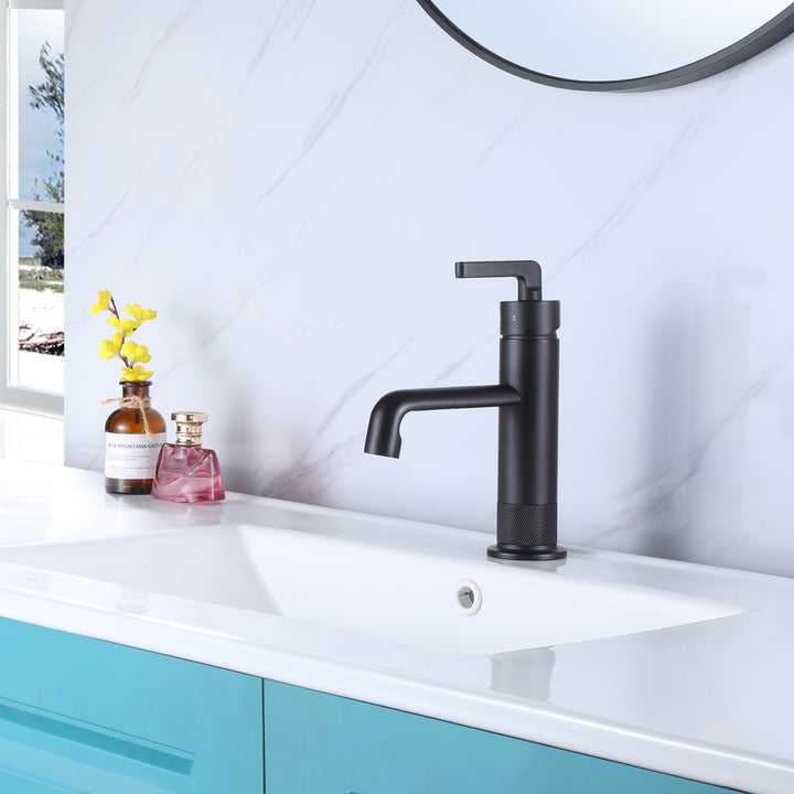 Deck Mounted Single Lever Handle Low-Arc Bathroom Vessel Faucet - Modland