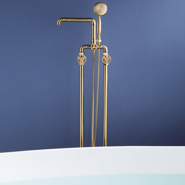 Elegant Vintage Floor Mounted Clawfoot Tub Faucet with Handshower - Modland