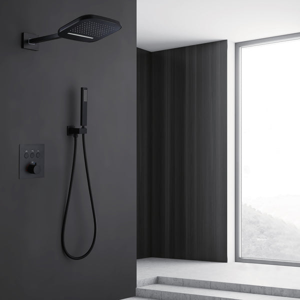 Luxurious Thermostatic Rain Shower System with Hand Shower & Rough-in Valve - Modland