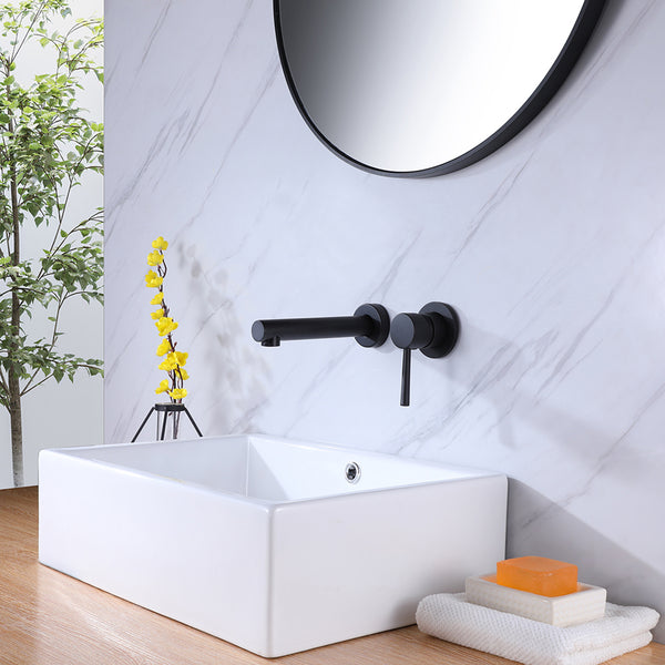 Streamlined Luxury: Single Handle Wall-Mounted Bathroom Faucet - Modland