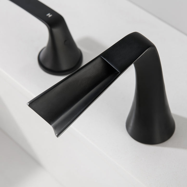 Deck Mounted Dual Handles Widespread Bathroom Faucet - Modland