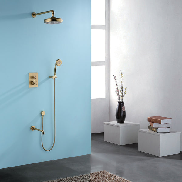 3-Function Complete Shower System With Tub Spout And Rough-In Valve In Embedded - Modland