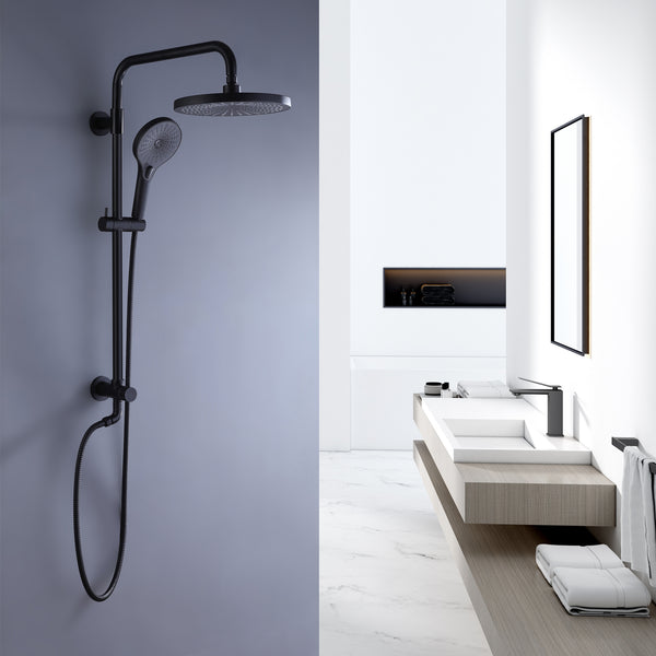 Wall Mounted Shower System with 3-setting Hand Shower Less Rough-in Valve - Modland