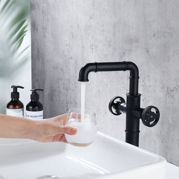 Deck Mounted Dual Handles Bathroom Vessel Sink Faucet - Modland