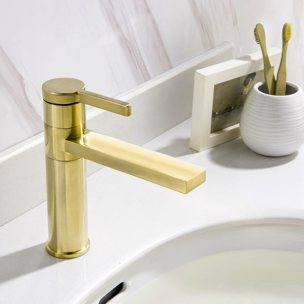 Deck Mounted Single Lever Handle Bathroom Sink Faucet, - Modland