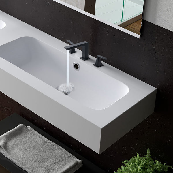 Deck Mounted Classic 90 Degree Dual Handles Widespread Bathroom Faucet - Modland