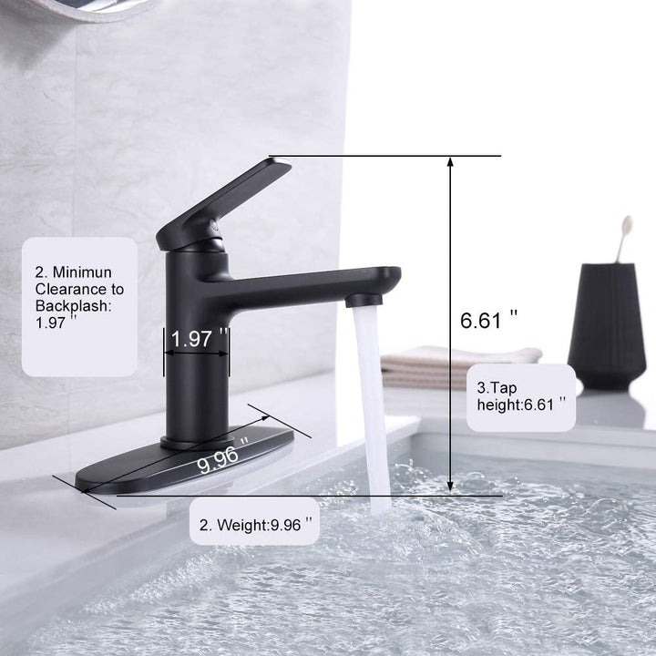 Sleek and Stylish: Matte Black Single Hole Bathroom Faucet - Modland