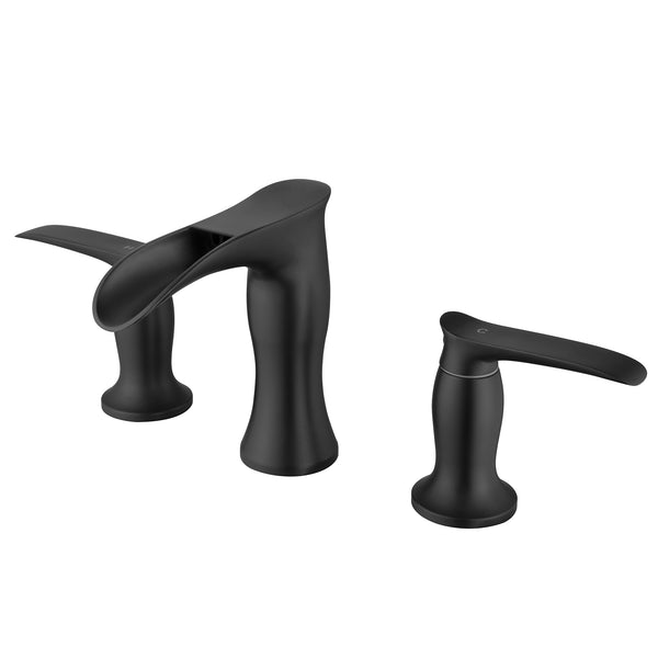 Deck Mounted Widespread Dual Handles Bathroom Faucet
