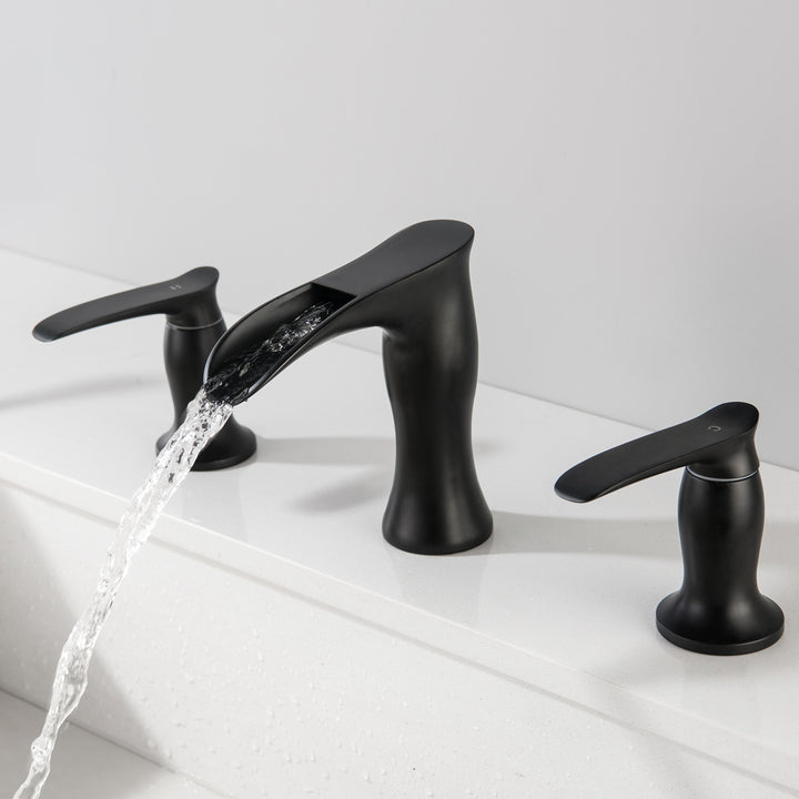 Deck Mounted Widespread Dual Handles Bathroom Faucet - Modland