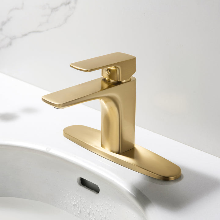 Deck Mounted Single Hole Bathroom Faucet Gold/Black Available - Modland