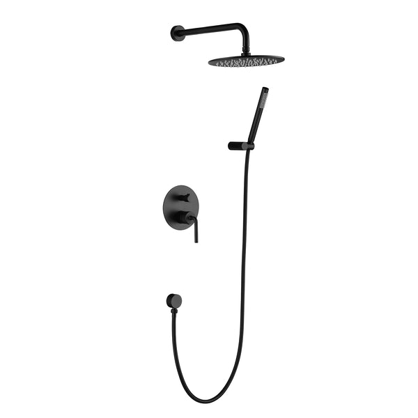 Complete Matt Black Shower System With Rough-In Valve