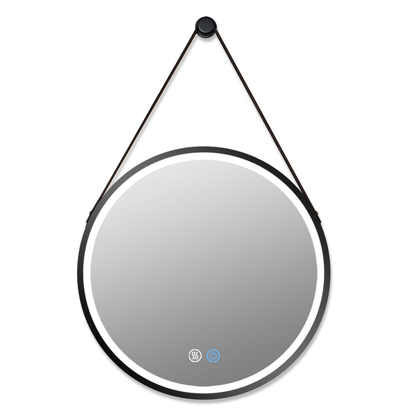 28 Round Metal Framed Smart 3-Color Dimmable Anti-Fog LED Vanity Mirror - Modland