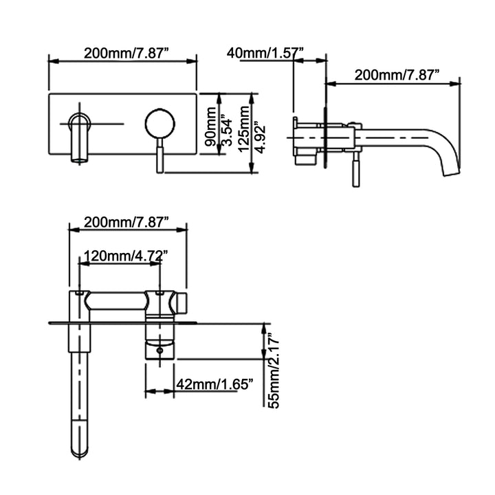Sleek Single-Handle Wall-Mounted Bathroom Sink Faucet - Modland