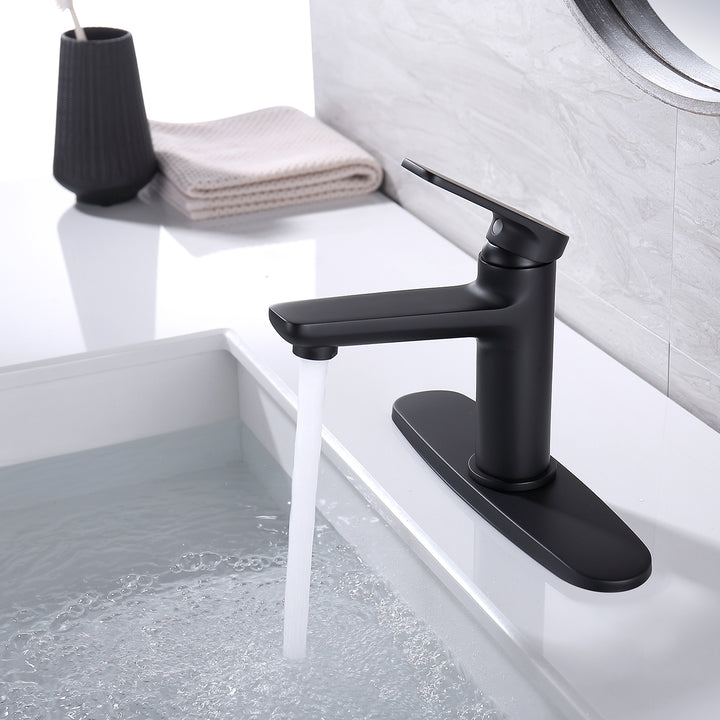 Sleek and Stylish: Matte Black Single Hole Bathroom Faucet - Modland