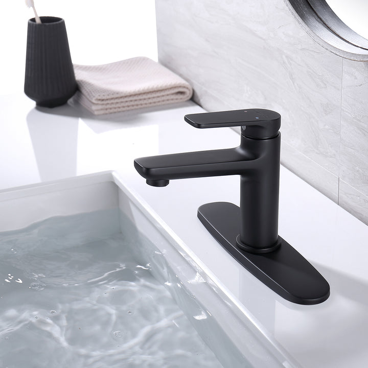 Sleek and Stylish: Matte Black Single Hole Bathroom Faucet - Modland