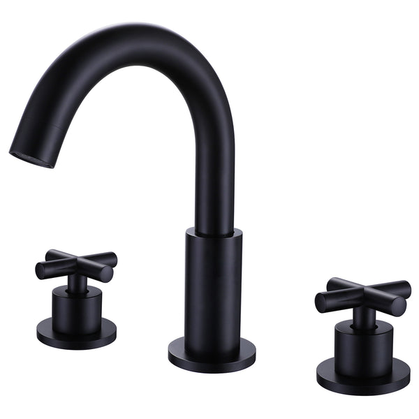 Deck Mounted Dual Handle Widespread Bathroom Faucet