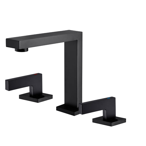 Deck Mounted Dual Handle Widespread Bathroom Faucet