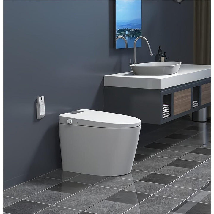 18.3''H Elongated 1-Piece 4-Way Flush and 3-Way Spray Smart Toilet with Remote and Lighted - Modland